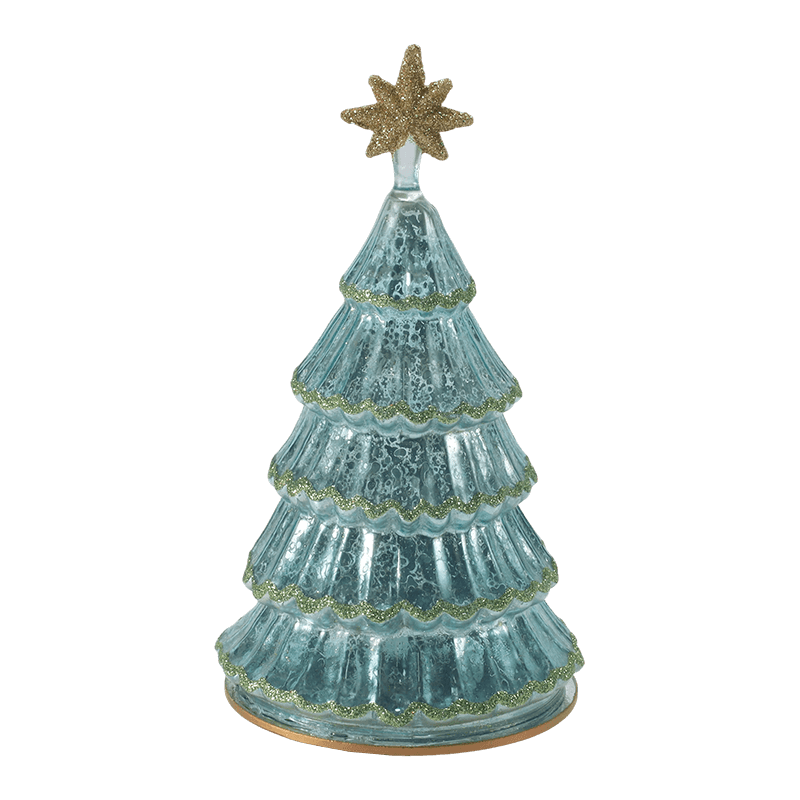 Luce per albero di Natale vintage a strati in vetro mercurio da 10 x 20 cm