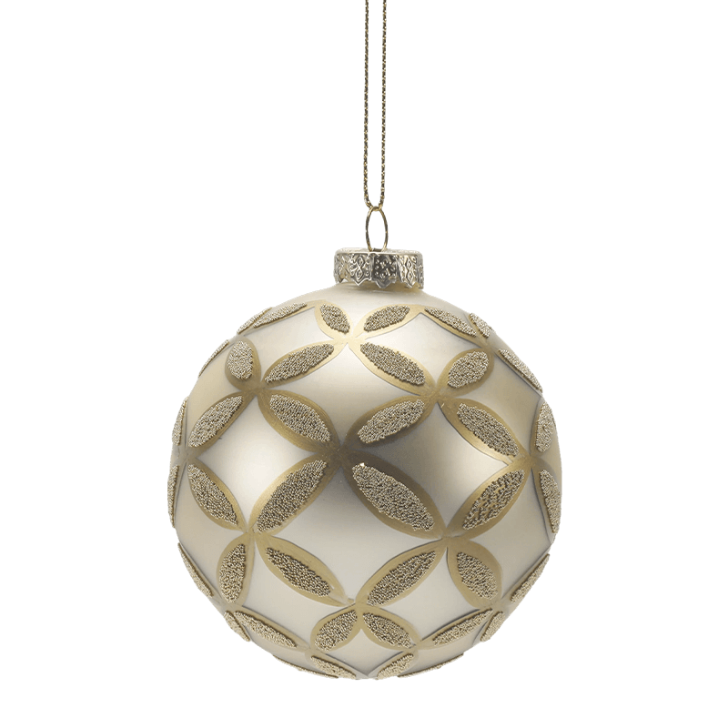 Pallina di Natale in vetro glitterato dipinto a mano da 8 x 8 x 8 m