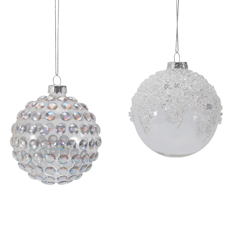 Pallina di Natale in vetro premium da 8 x 8 x 8 cm