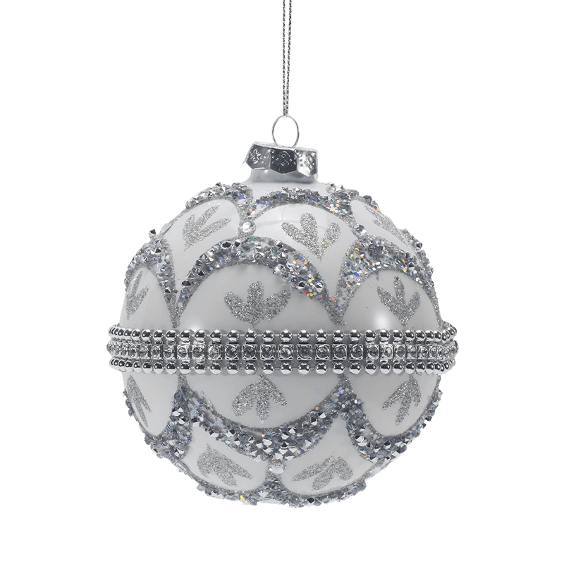 Pallina di Natale in vetro premium da 8 x 8 x 8 cm