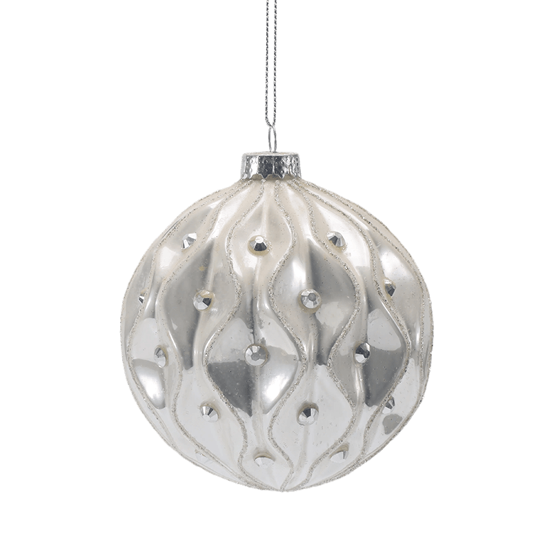 Pallina di Natale in vetro premium da 8 x 8 x 8 cm