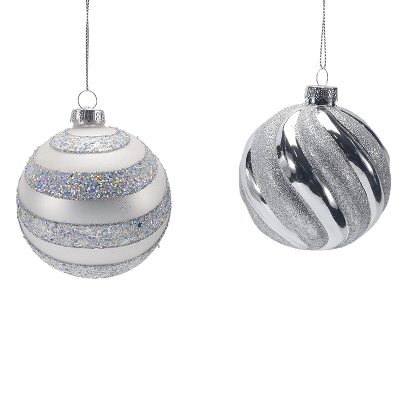 Pallina di Natale in vetro premium da 8 x 8 x 8 cm