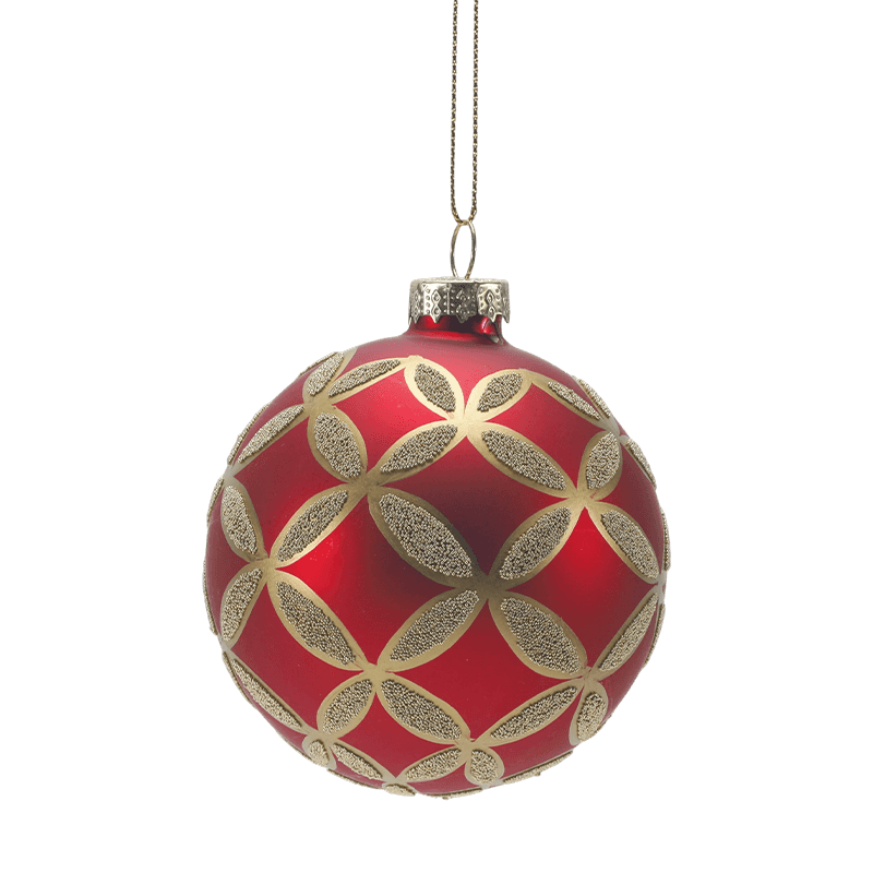 Pallina di Natale in vetro glitterato dipinto a mano da 8 x 8 x 8 m