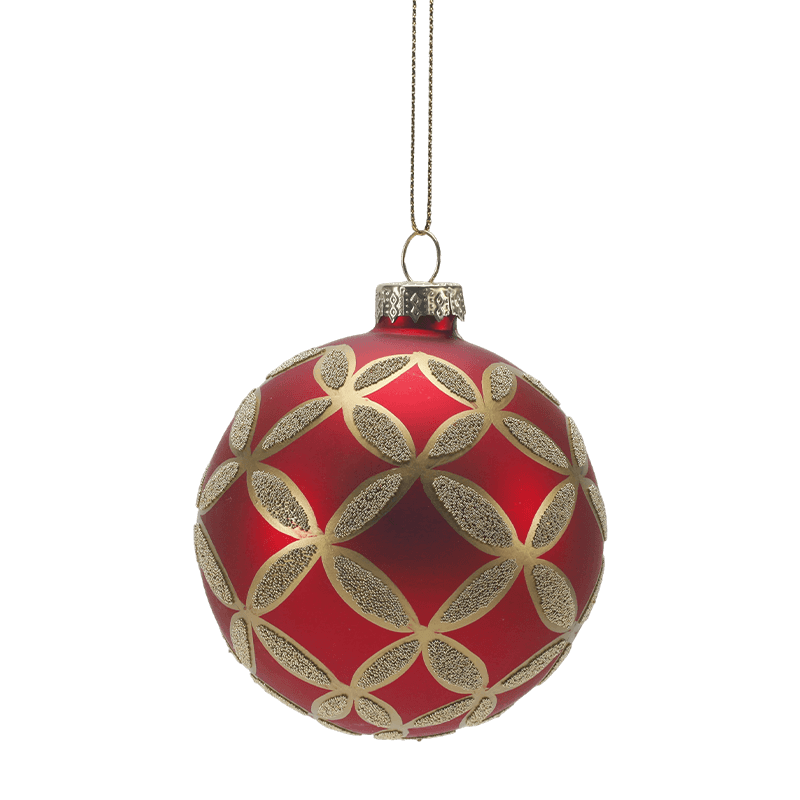 Pallina di Natale in vetro glitterato dipinto a mano da 8 x 8 x 8 m