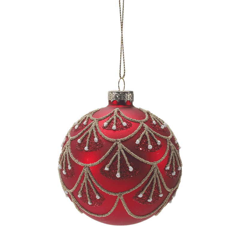 Pallina di Natale in vetro glitterato dipinto a mano da 8 x 8 x 8 m