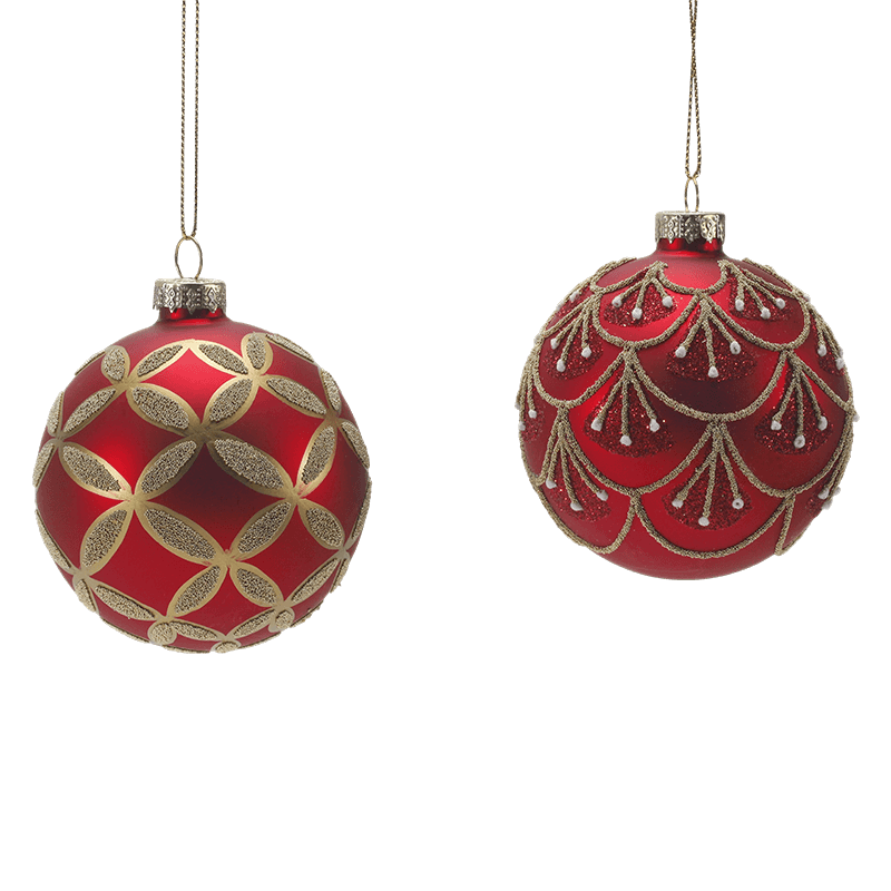 Pallina di Natale in vetro glitterato dipinto a mano da 8 x 8 x 8 m