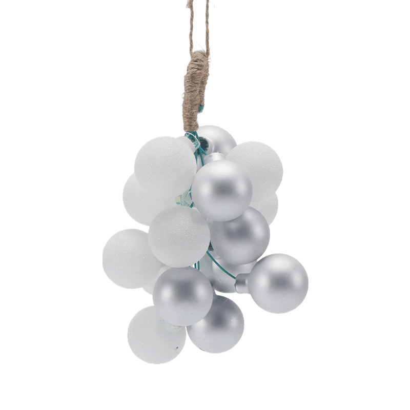 Ornamento natalizio in vetro con grappolo d'uva