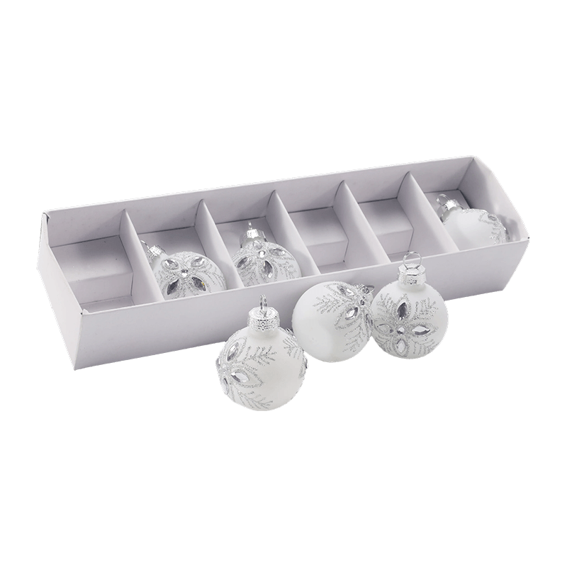 Set di ornamenti festivi in ​​vetro con palline di Natale