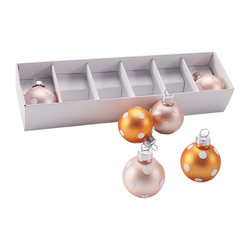 Set di ornamenti festivi in ​​vetro con palline di Natale