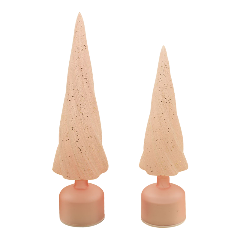 Dimensioni 10×33 cm e 10×38 cm Albero di Natale festivo girevole in vetro con luci a LED