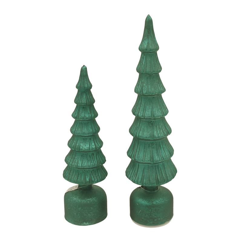 Ornamento decorativo per albero di Natale illuminato a LED in vetro 10×25/10×30
