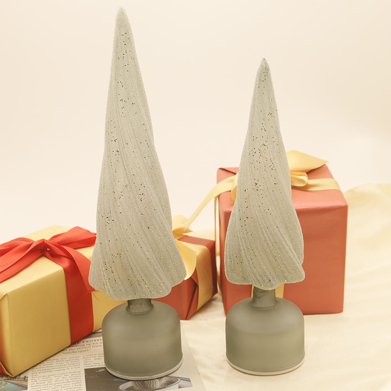 Ornamento decorativo per albero di Natale illuminato a LED in vetro 10×25/10×30