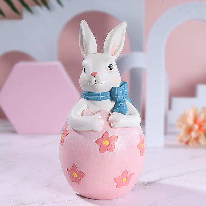 Set di decorazioni per figurine di coniglietto pasquale in resina 8 * 16 cm