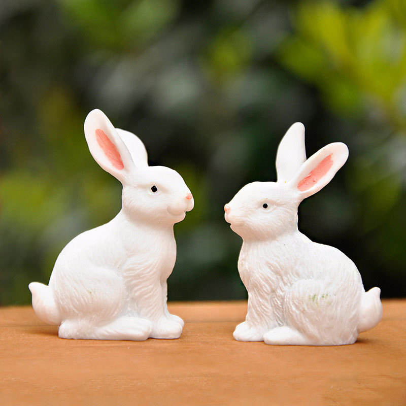 Set di decorazioni per figurine di coniglietto pasquale in resina da 8 cm