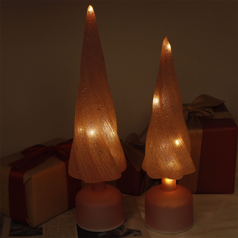 Dimensioni 10×33 cm e 10×38 cm Albero di Natale festivo girevole in vetro con luci a LED