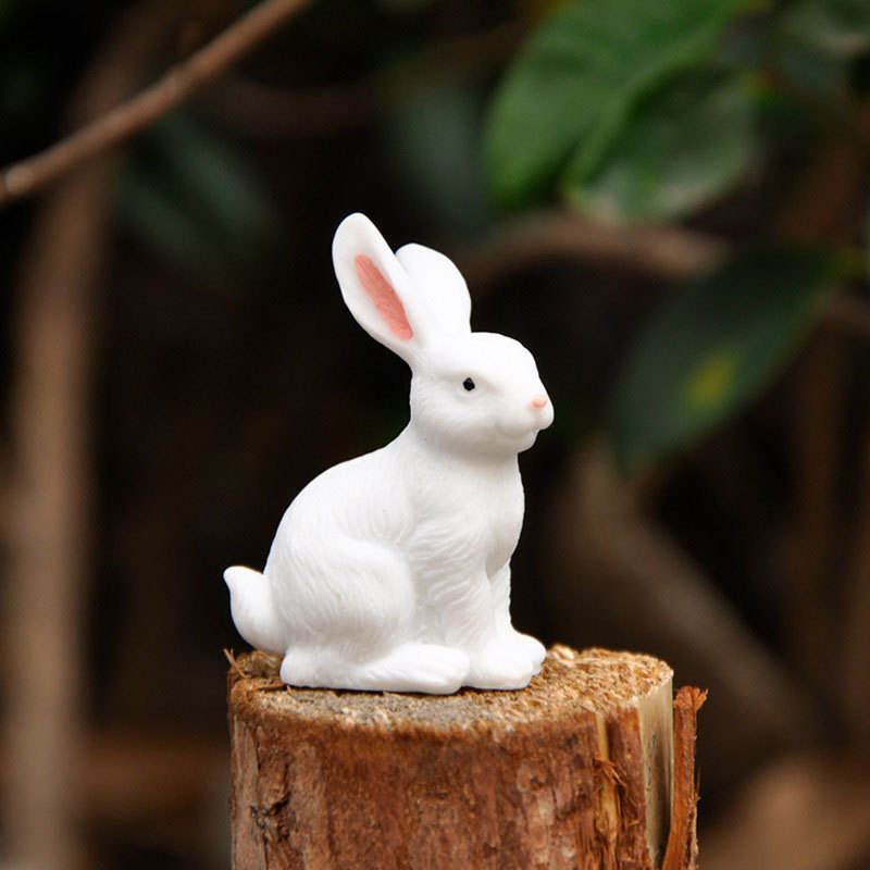 Set di decorazioni per figurine di coniglietto pasquale in resina da 8 cm