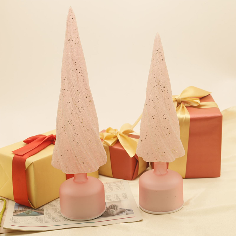 Dimensioni 10×33 cm e 10×38 cm Albero di Natale festivo girevole in vetro con luci a LED