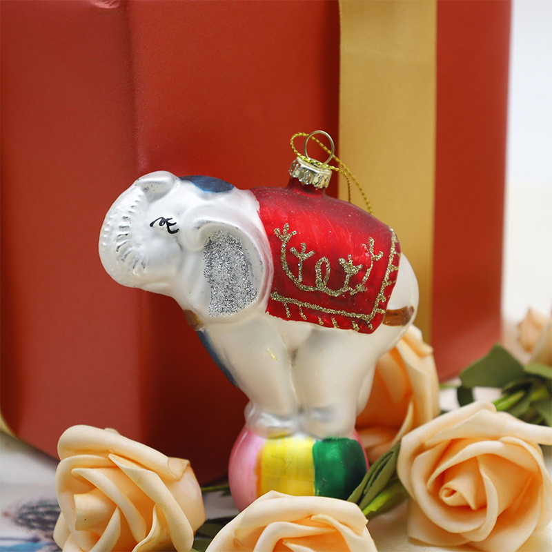 Decorazione da appendere con ornamento natalizio in vetro a forma di animale