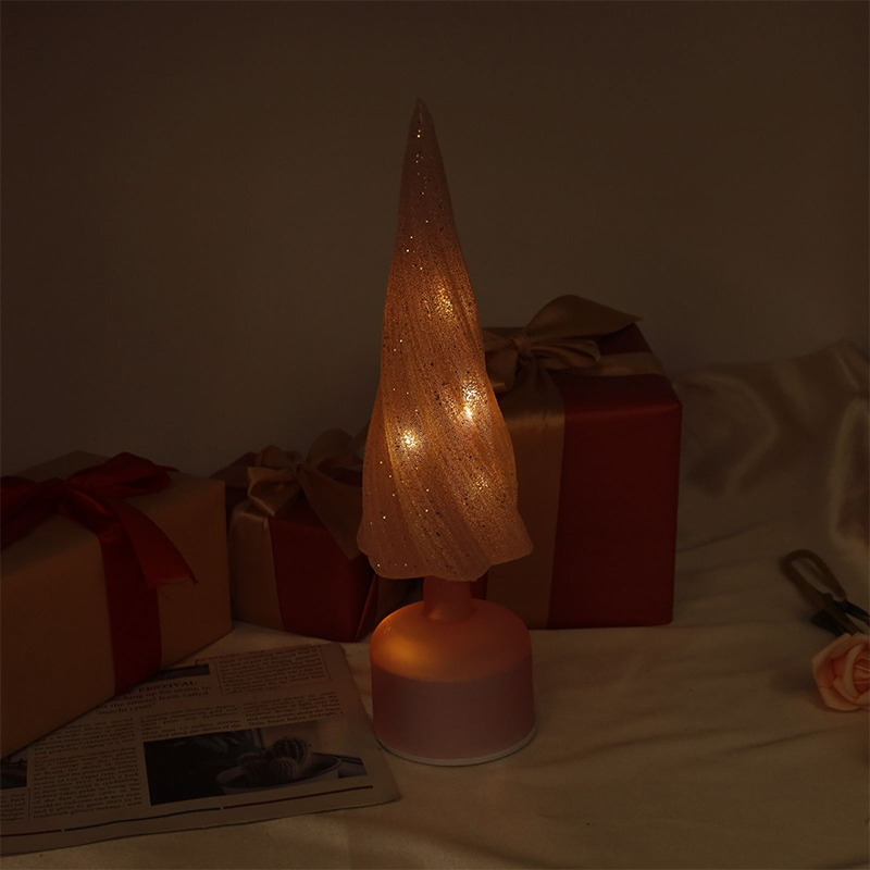 Dimensioni 10×33 cm e 10×38 cm Albero di Natale festivo girevole in vetro con luci a LED