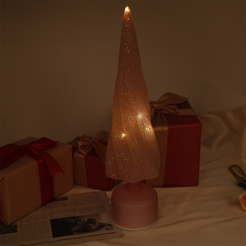 Dimensioni 10×33 cm e 10×38 cm Albero di Natale festivo girevole in vetro con luci a LED