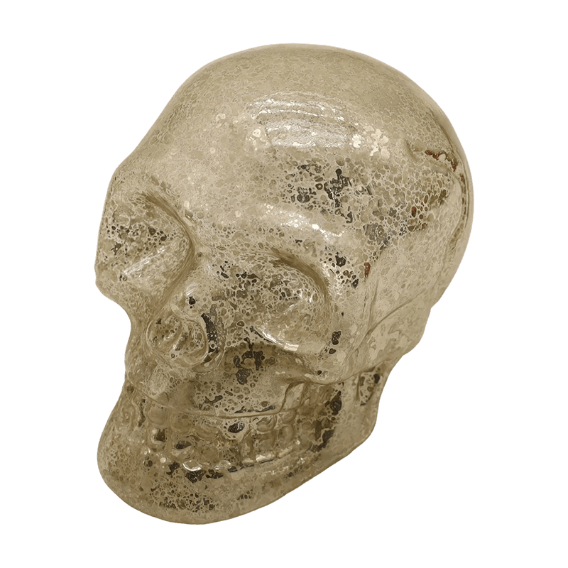Set di ornamenti con teschio in vetro di Halloween dipinto a mano da 8 * 9 cm