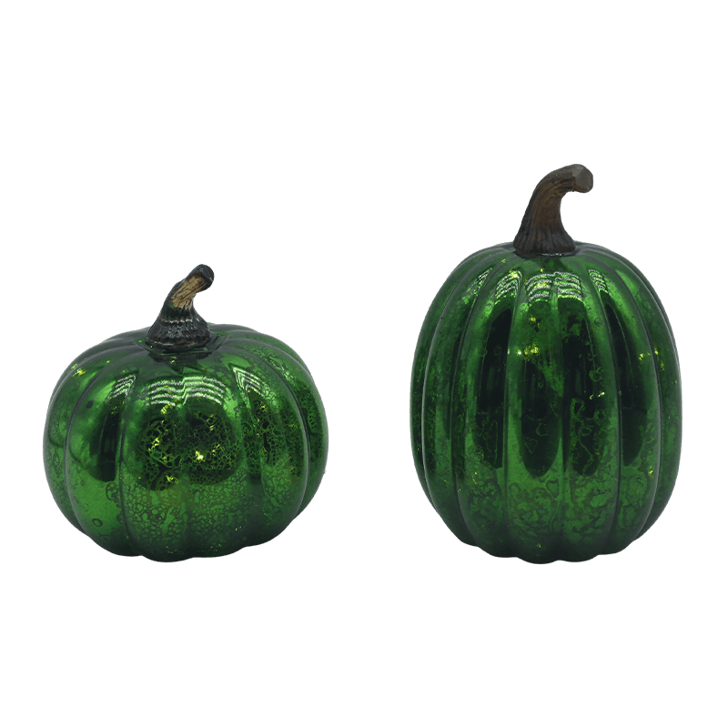 Ornamento da tavolo con lampada a forma di zucca in vetro a LED da 12 * 15 cm