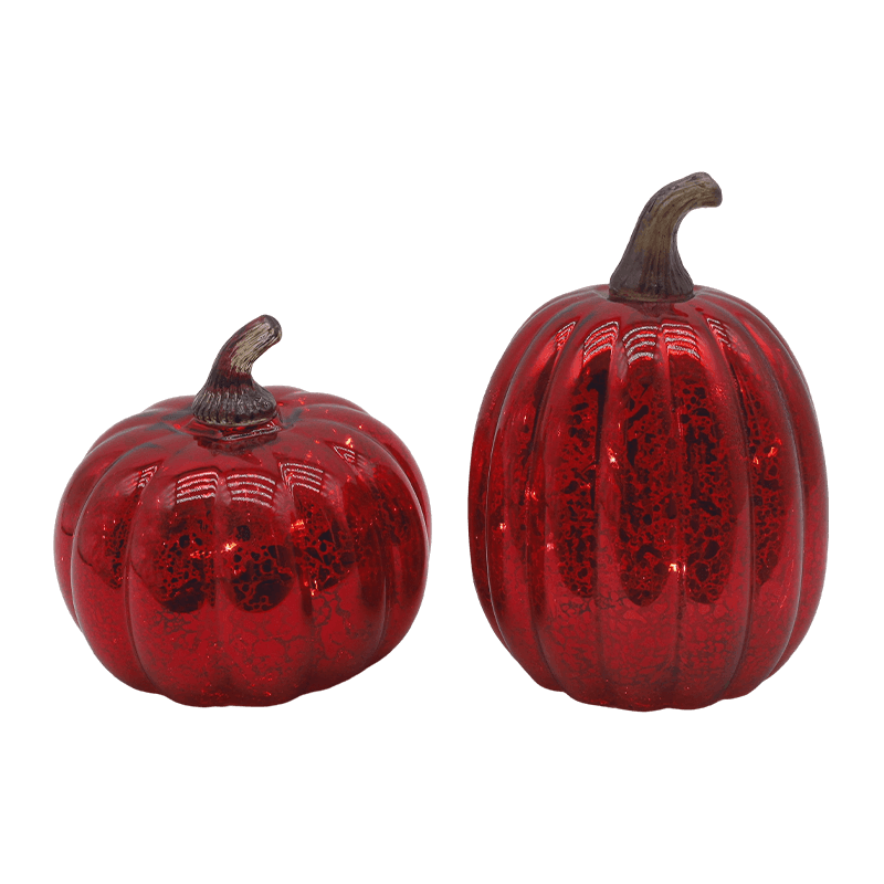 Ornamento da tavolo con lampada a forma di zucca in vetro a LED da 12 * 15 cm