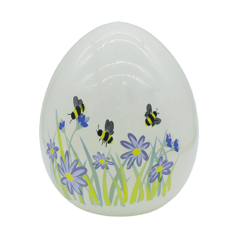 Ornamento di uova di Pasqua in vetro dipinto a mano a LED da 9 * 16 cm