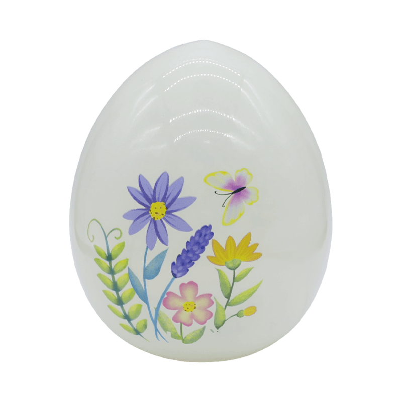 Ornamento di uova di Pasqua in vetro dipinto a mano a LED da 9 * 16 cm