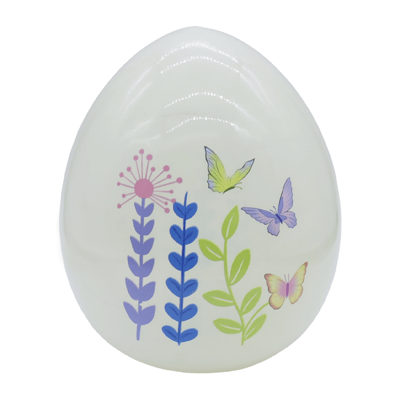 Ornamento di uova di Pasqua in vetro dipinto a mano a LED da 9 * 16 cm
