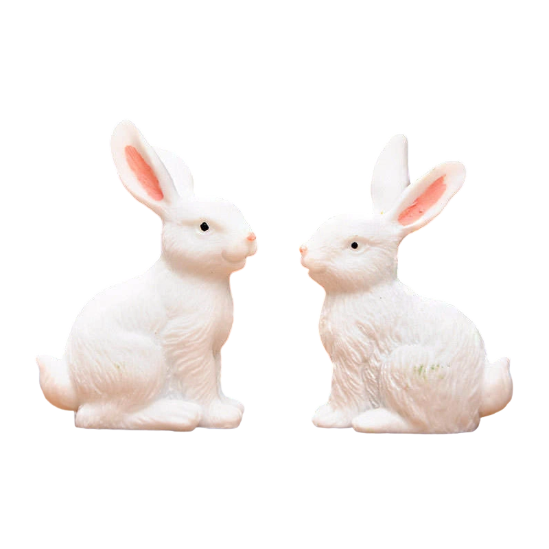 Set di decorazioni per figurine di coniglietto pasquale in resina da 8 cm