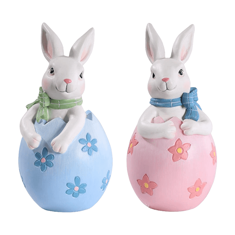 Set di decorazioni per figurine di coniglietto pasquale in resina 8 * 16 cm