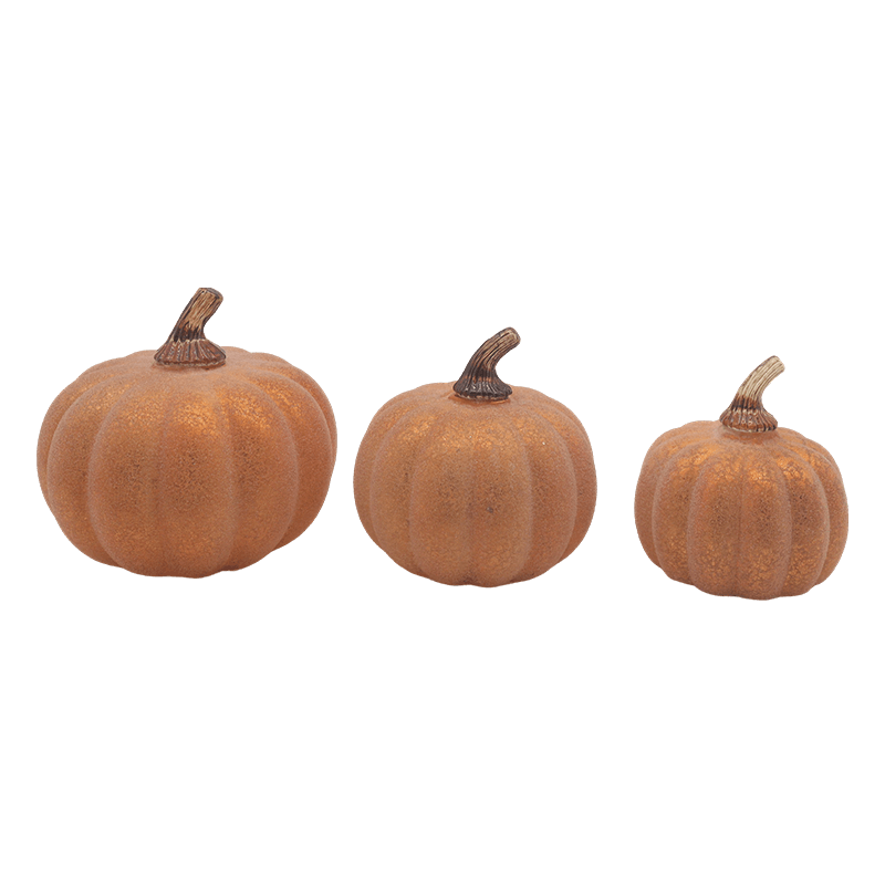 Ornamento da tavolo con lampada a forma di zucca in vetro a LED da 10 * 11,5 cm e 12 * 15 cm di Halloween