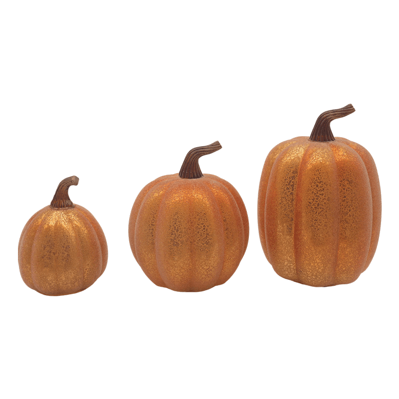 Ornamento da tavolo con lampada a forma di zucca in vetro a LED da 10 * 11,5 cm e 12 * 15 cm di Halloween
